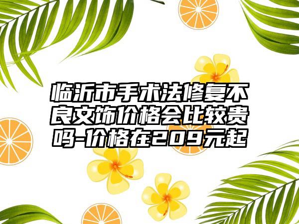 临沂市手术法修复不良文饰价格会比较贵吗-价格在209元起