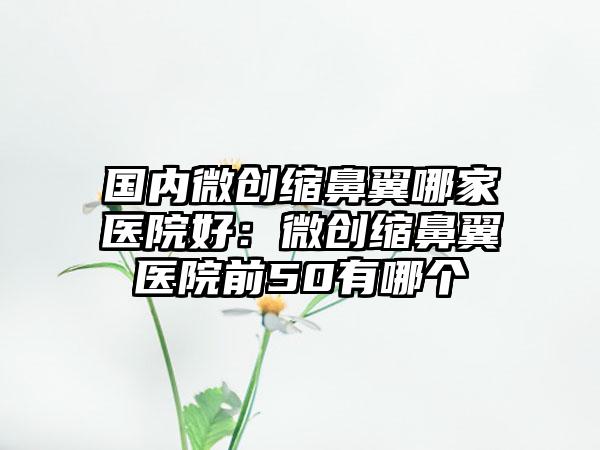 国内微创缩鼻翼哪家医院好：微创缩鼻翼医院前50有哪个