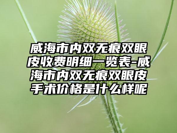 威海市内双无痕双眼皮收费明细一览表-威海市内双无痕双眼皮手术价格是什么样呢