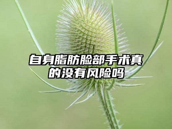 自身脂肪脸部手术真的没有风险吗