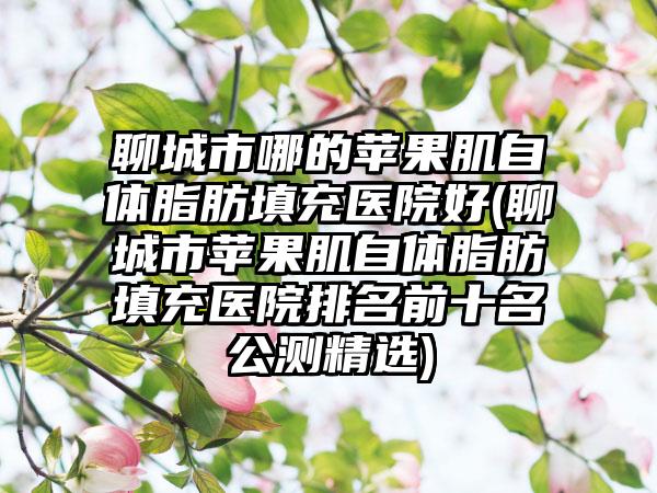 聊城市哪的苹果肌自体脂肪填充医院好(聊城市苹果肌自体脂肪填充医院排名前十名公测精选)