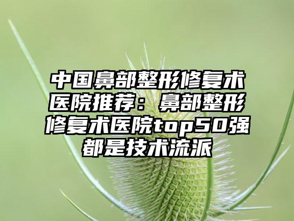 中国鼻部整形修复术医院推荐：鼻部整形修复术医院top50强都是技术流派