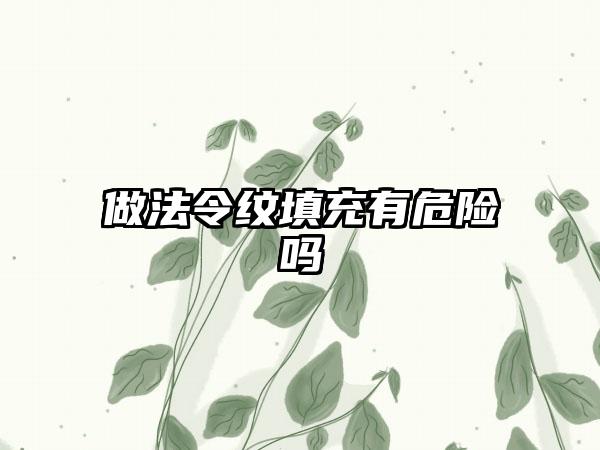 做法令纹填充有危险吗