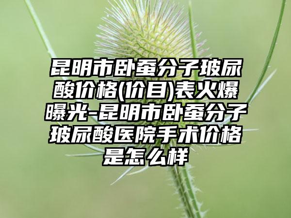 昆明市卧蚕分子玻尿酸价格(价目)表火爆曝光-昆明市卧蚕分子玻尿酸医院手术价格是怎么样