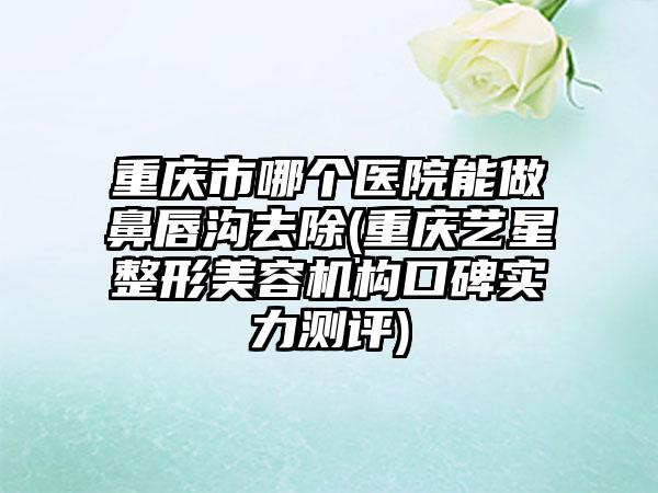 重庆市哪个医院能做鼻唇沟去除(重庆艺星整形美容机构口碑实力测评)