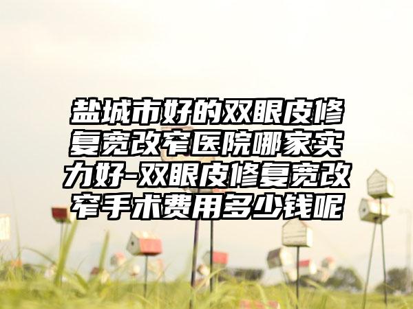 盐城市好的双眼皮修复宽改窄医院哪家实力好-双眼皮修复宽改窄手术费用多少钱呢