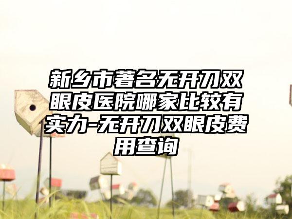 新乡市著名无开刀双眼皮医院哪家比较有实力-无开刀双眼皮费用查询