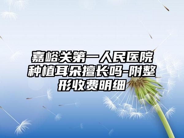 嘉峪关第一人民医院种植耳朵擅长吗-附整形收费明细