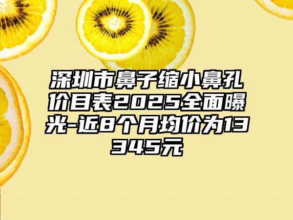 深圳市鼻子缩小鼻孔价目表2025全面曝光-近8个月均价为13345元