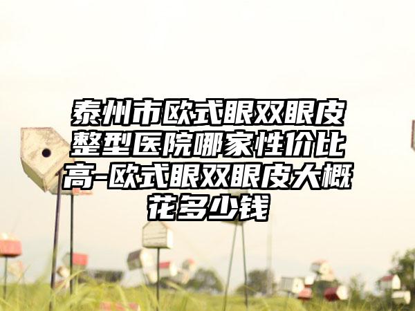 泰州市欧式眼双眼皮整型医院哪家性价比高-欧式眼双眼皮大概花多少钱