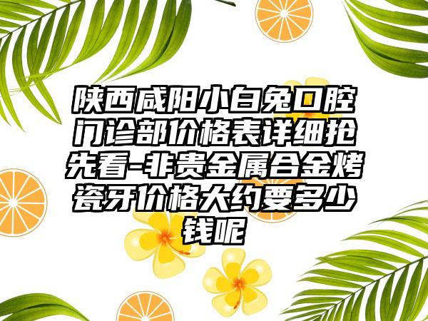 陕西咸阳小白兔口腔门诊部价格表详细抢先看-非贵金属合金烤瓷牙价格大约要多少钱呢