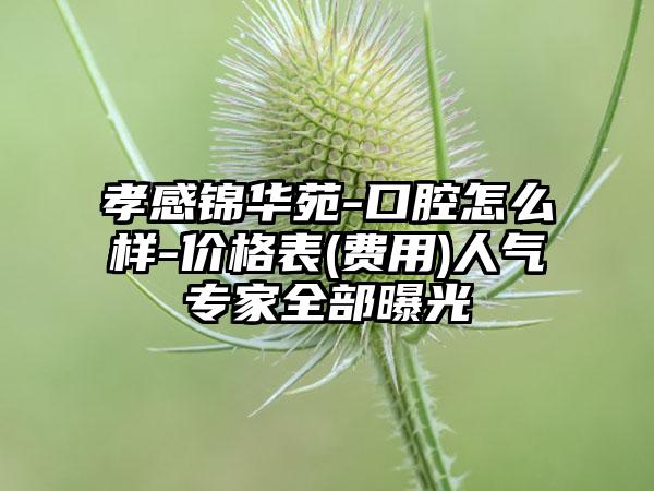 孝感锦华苑-口腔怎么样-价格表(费用)人气专家全部曝光
