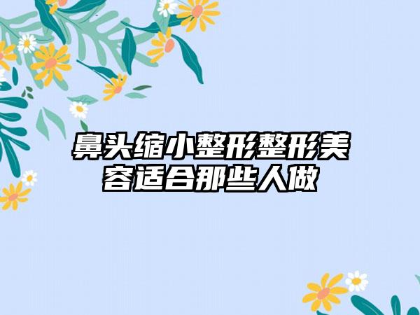 鼻头缩小整形整形美容适合那些人做