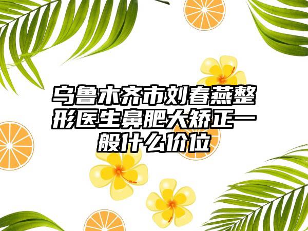 乌鲁木齐市刘春燕整形医生鼻肥大矫正一般什么价位