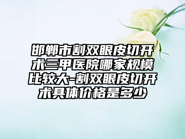 邯郸市割双眼皮切开术三甲医院哪家规模比较大-割双眼皮切开术具体价格是多少