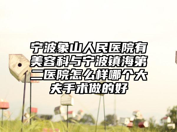 宁波象山人民医院有美容科与宁波镇海第二医院怎么样哪个大夫手术做的好